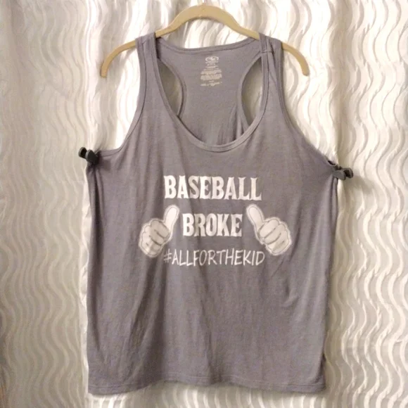 Athletic Works Tank Top plus 2x Baseball Broke All for the Kid - Picture 1 of 3